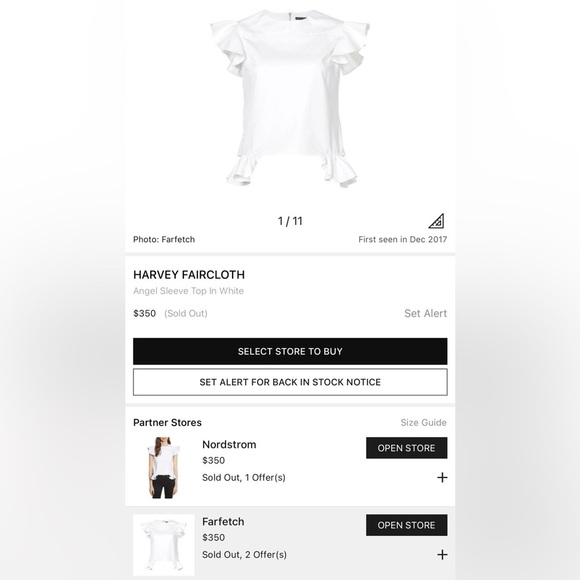 HARVEY FAIRCLOTH Angel Sleeve Zip-Up Top Size: M - Picture 10 of 10